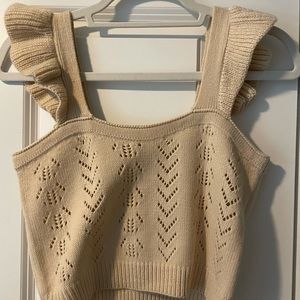 Ruffle Knit Crop Top